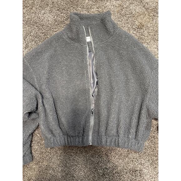 Meysikim Gray Cropped Zip Up Jacket Women's Size Small - Picture 1 of 4